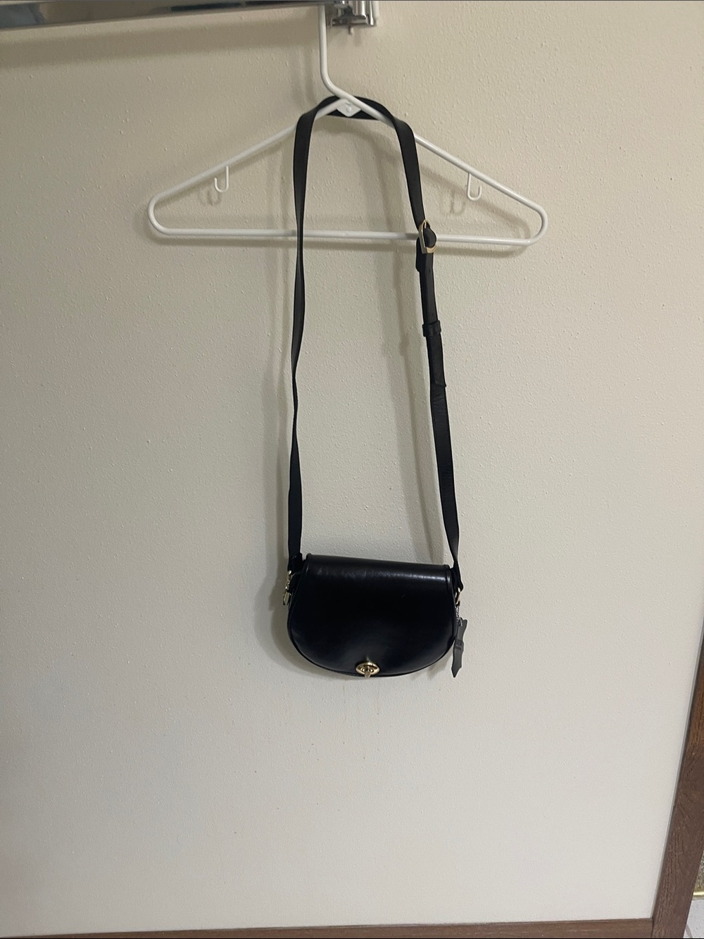 Classic Black Leather Crossbody Bag